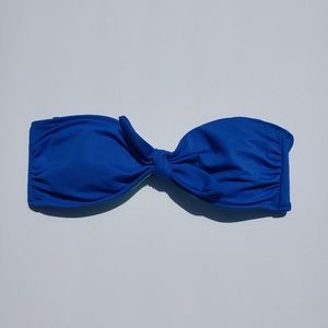 Victorias Secret blue twisted bandeau bikini top XS
